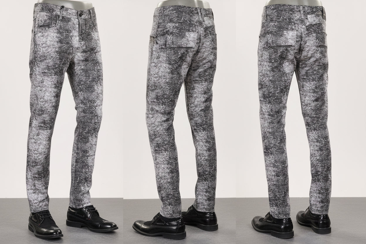 White Black Faded Abstract pant
