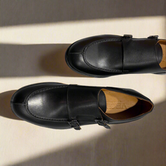 Handcrafted Double Monk Strap Leather Shoe