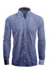 Vercini Signature Geometric Cotton Shirt Collection - Available in White, Sky Blue, and Navy