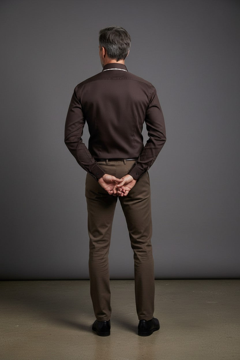 Vercini Premier Textured Dress Shirt Duo in Burgundy and Navy