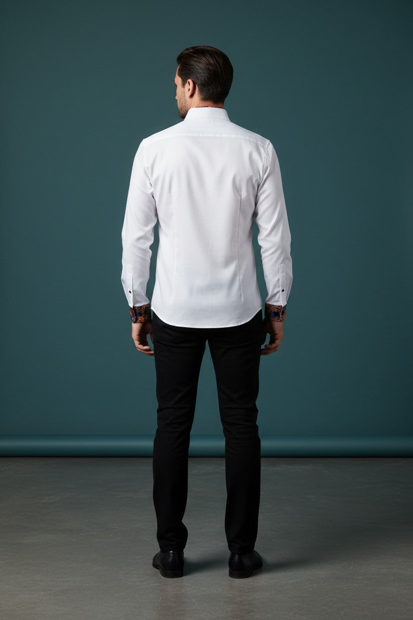 Vercini Premium Ivory Floral Limited Edition Cotton Dress Shirt