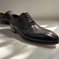 Classic Solid Vercini Leather Oxford Shoes