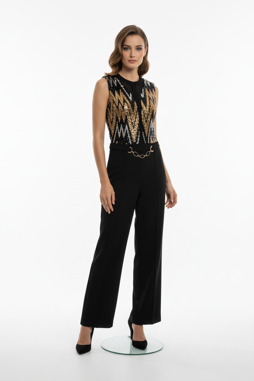 ELEGANT SEQUIN JUMPSUIT