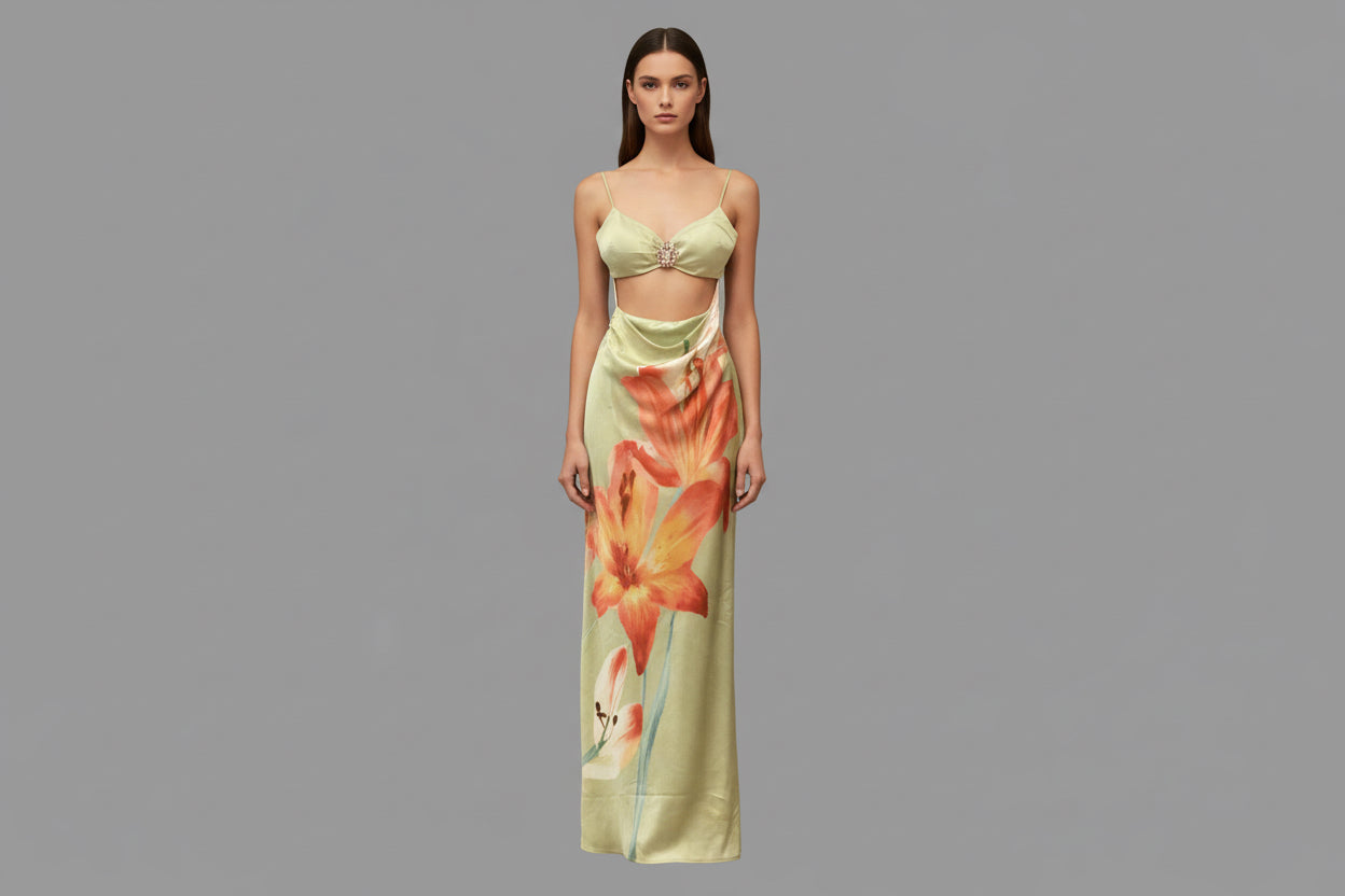 Tropic Rush Cut Out Maxi Dress