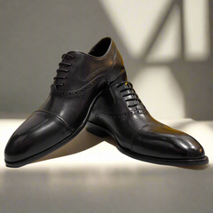 Classic Solid Vercini Leather Oxford Shoes