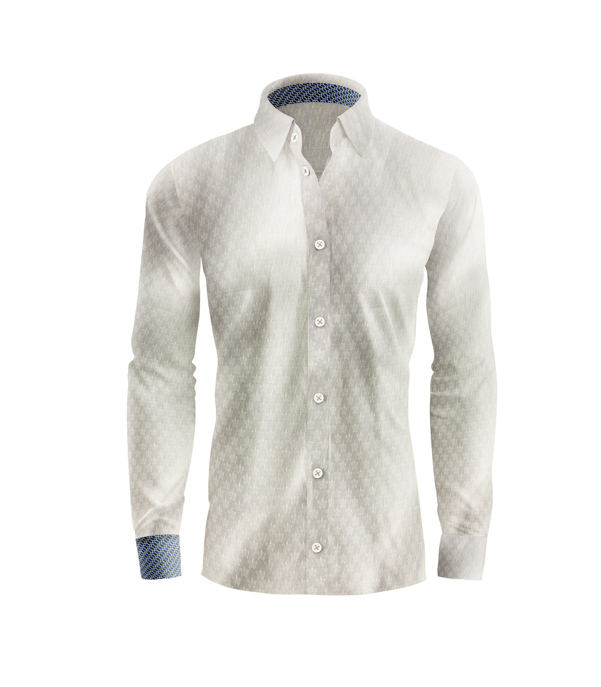 Vercini Signature Geometric Cotton Shirt Collection - Available in White, Sky Blue, and Navy