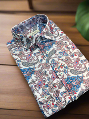 Purple Swirl Abstract Shirt – Fluid Motion, Elevated Comfort