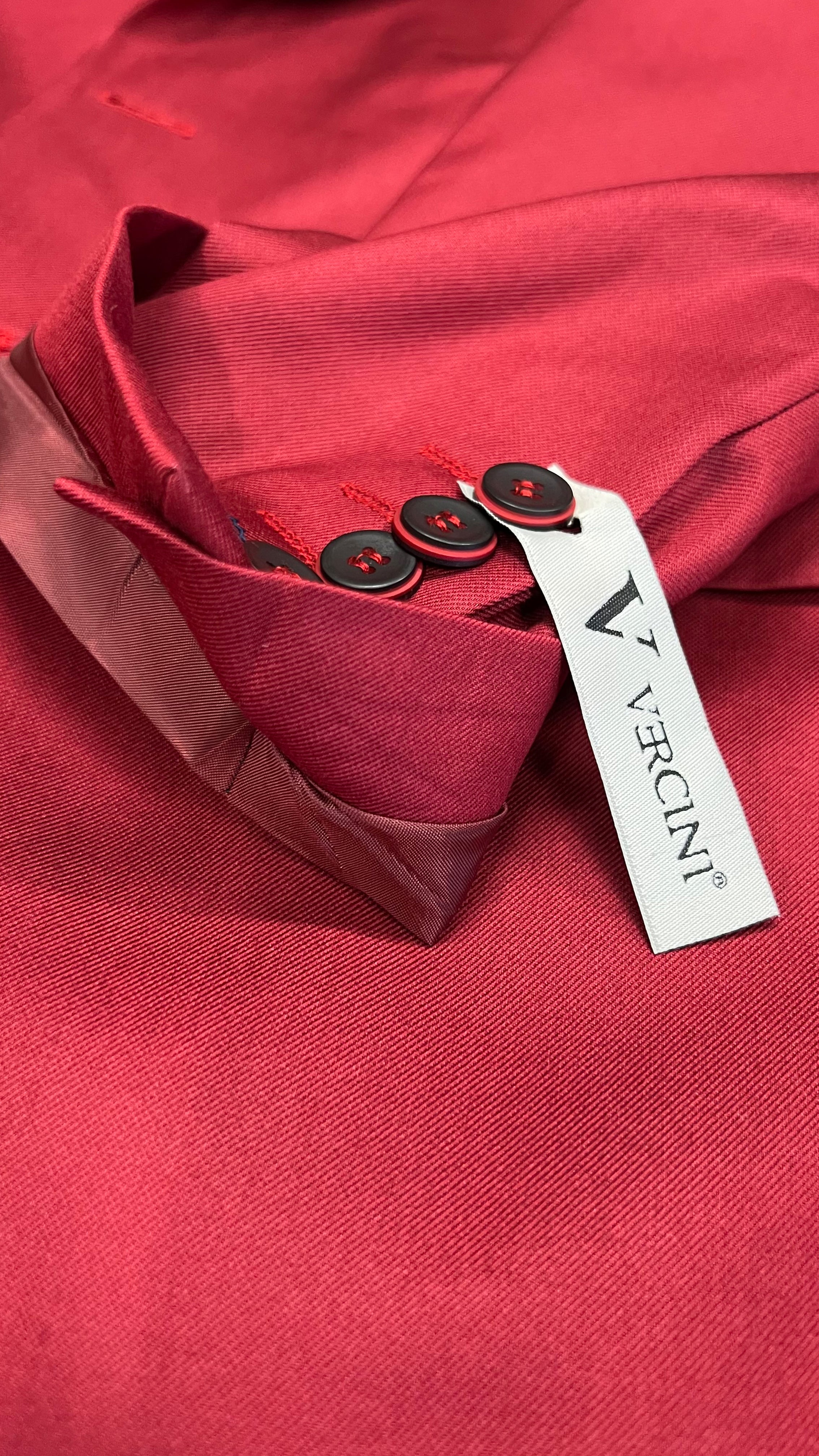 Men's Vibrant Red Blazer by Vercini