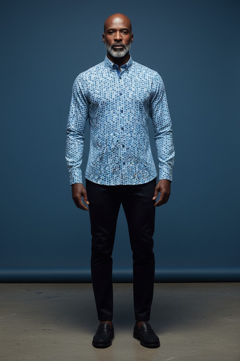 Azure Tides Casual Men's Shirt