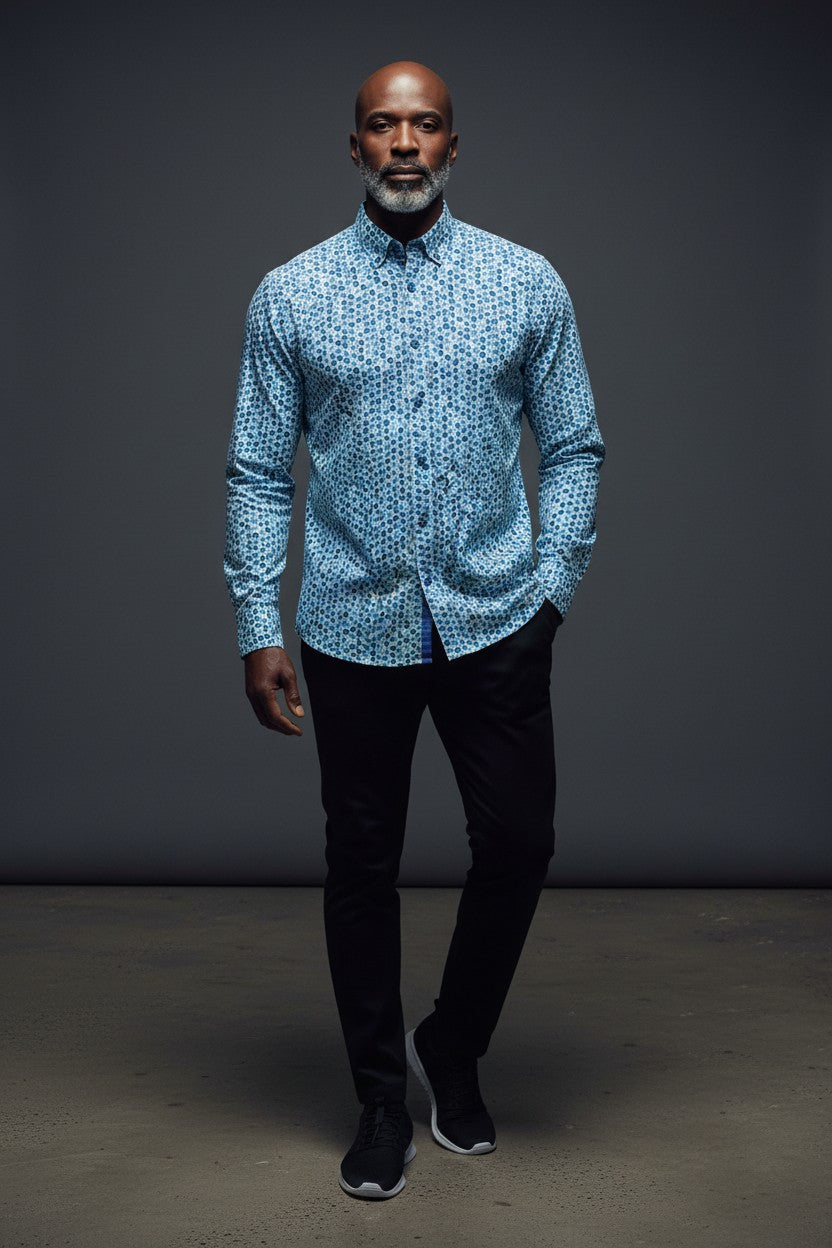 Azure Tides Casual Men's Shirt