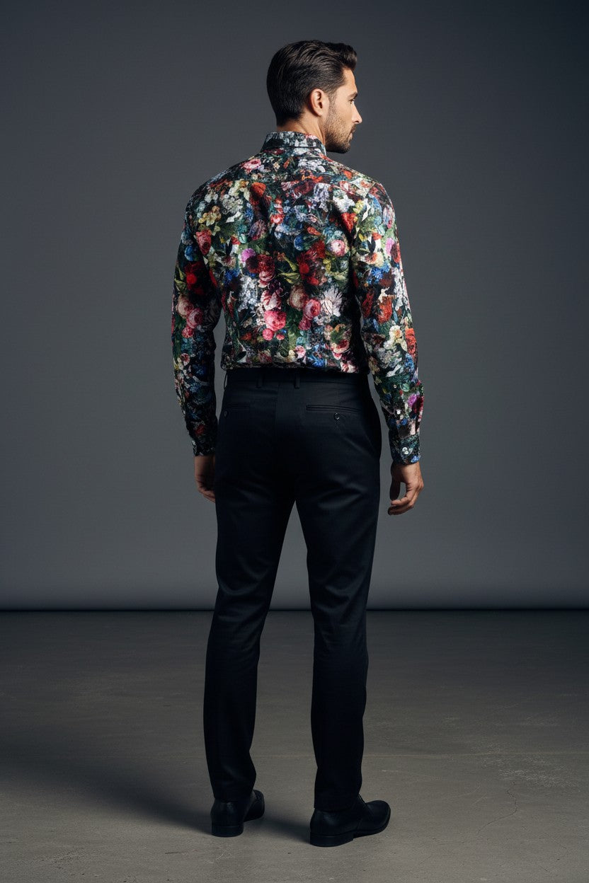 Floral Abstract Fusion Shirt – Artful Detail, Luxe Comfort