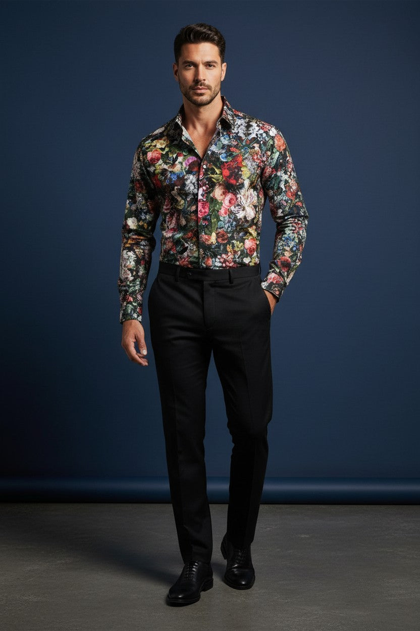 Floral Abstract Fusion Shirt – Artful Detail, Luxe Comfort