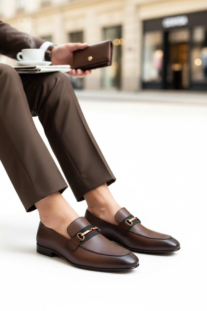 Men’s Leather Loafer with Horsebit Detail