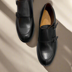 Handcrafted Double Monk Strap Leather Shoe