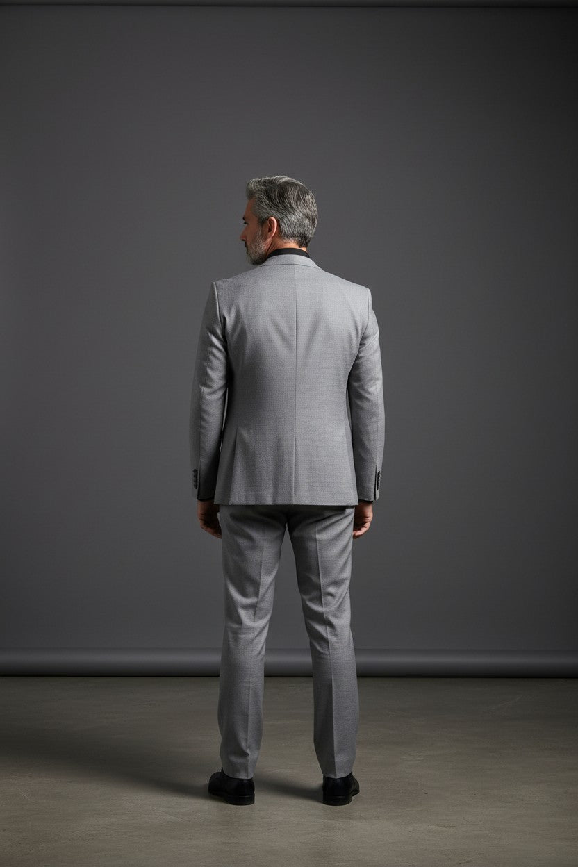 Heather Gray Three-Piece Suit | Vercini Elegance Collection