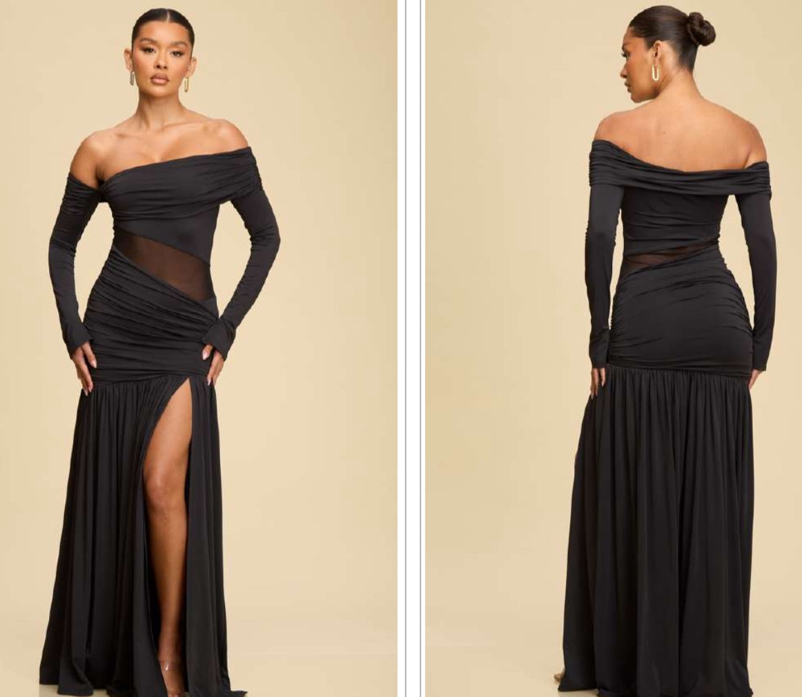 OFF THE SHOULDER LONG SLEEVES GOWN