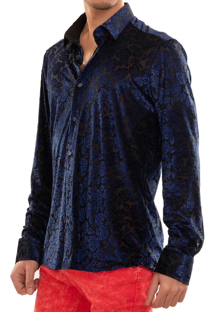 Floral Burnout Velvet Shirt