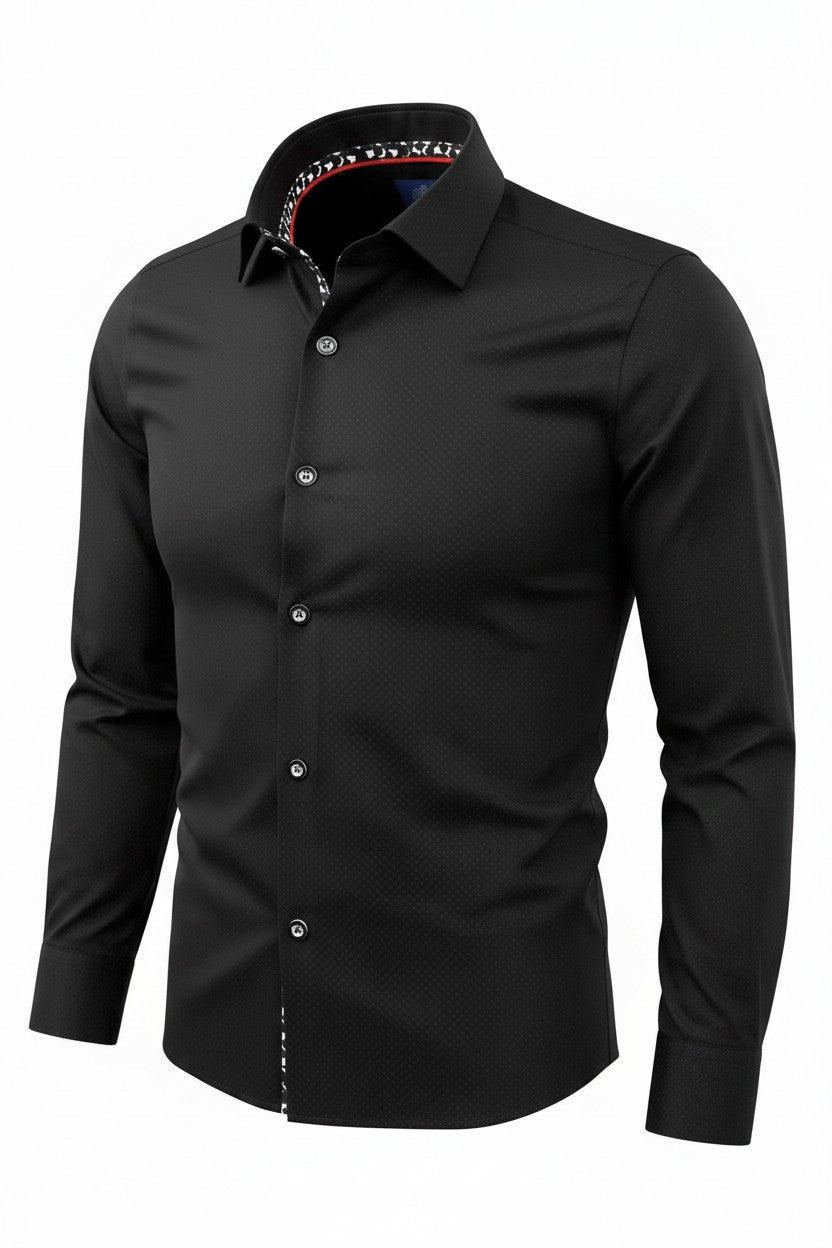 BLACK DRESS SHIRT 100% COTTON