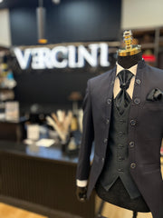 Modern Classic Traditional Navy Blue Tuxedo for Timeless Style