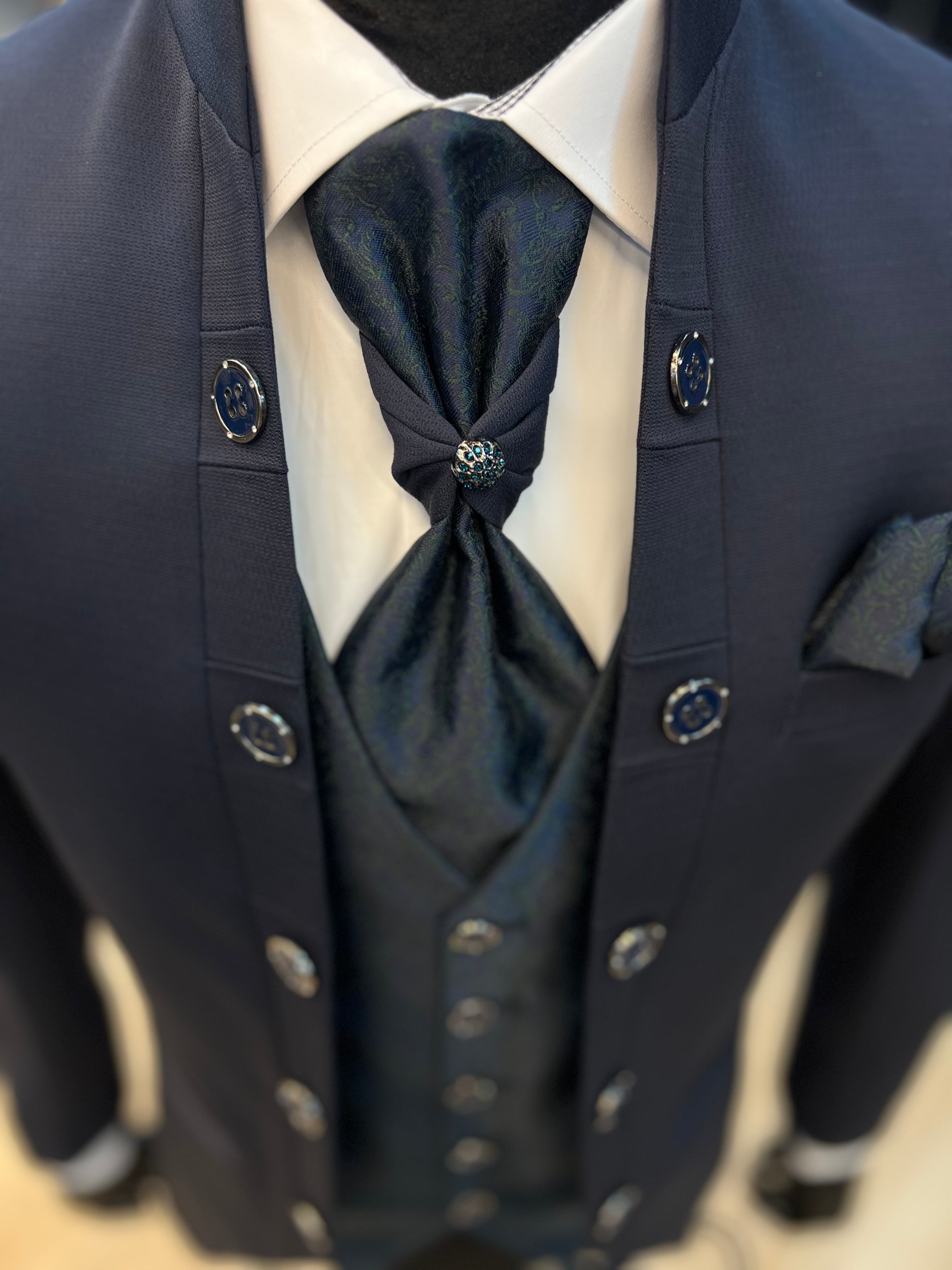 Modern Classic Traditional Navy Blue Tuxedo for Timeless Style