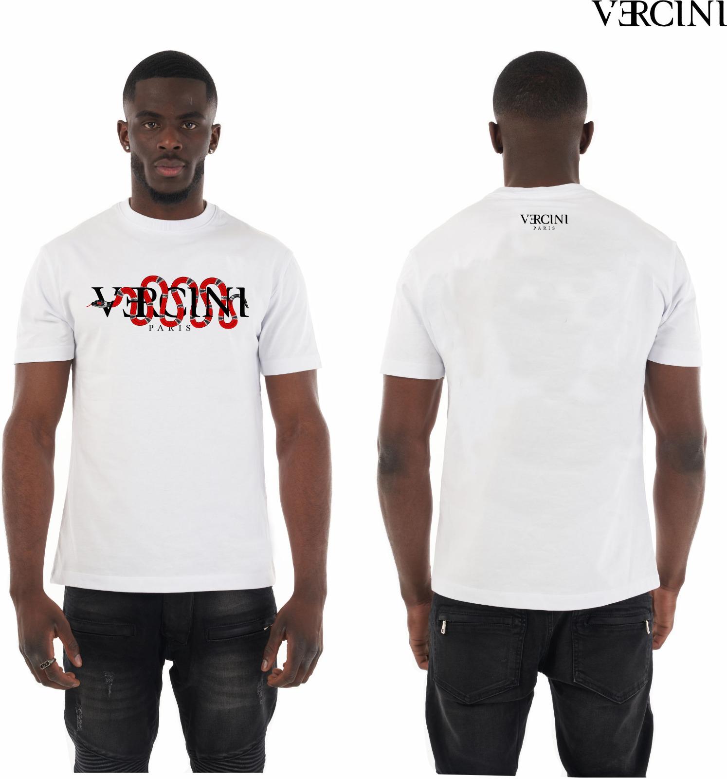 Vercini Snake Logo Crystal T-Shirt – Black and white