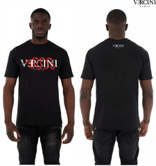 Vercini Snake Logo Crystal T-Shirt – Black and white