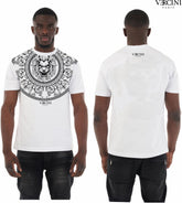 Vercini Regal Lion Medallion T-Shirt – Black and White