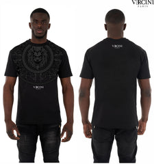 Vercini Regal Lion Medallion T-Shirt – Black and White
