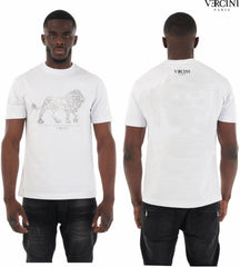 White Embellished Lion T-Shirt – Vercini