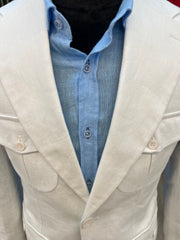 Vercini Exclusive Premium Linen Suit – Green, Navy & White Elegance