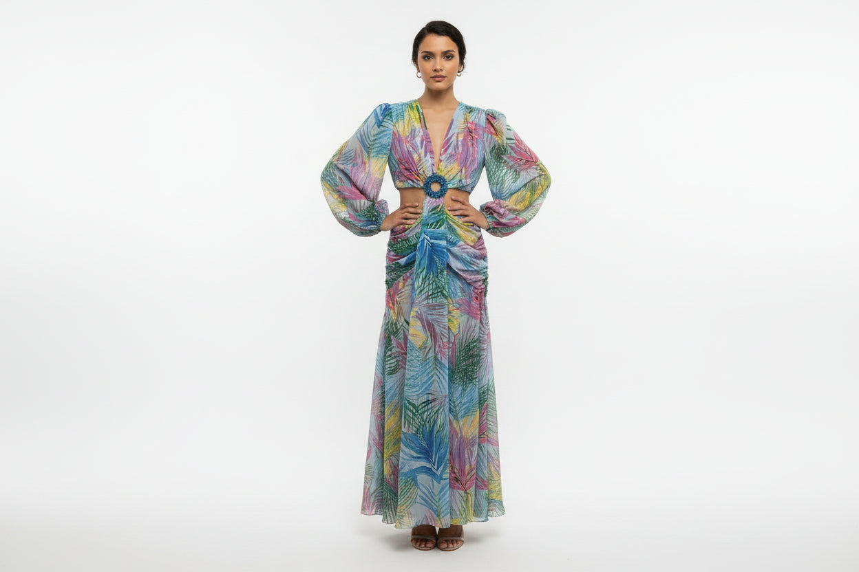 TROPICAL RESORT LONG DRESS