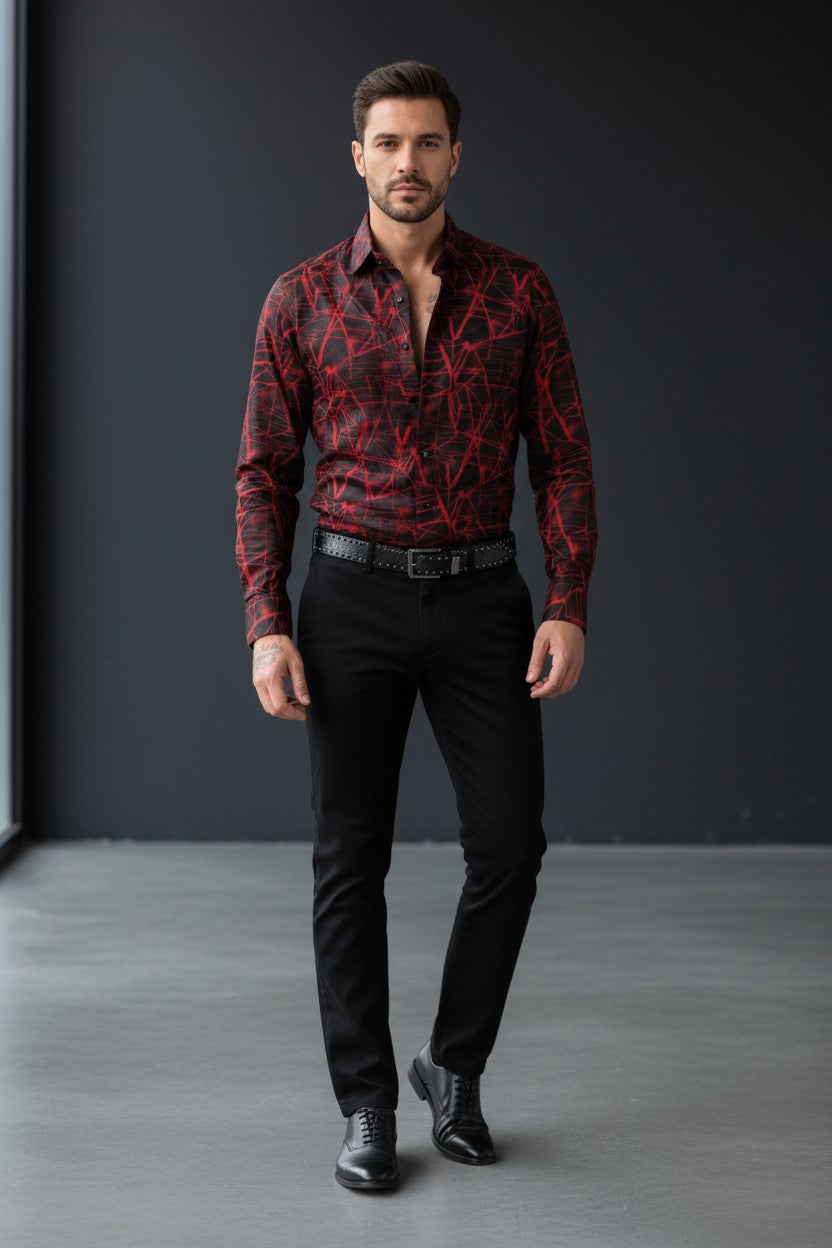 Crimson Pulse Statement Shirt
