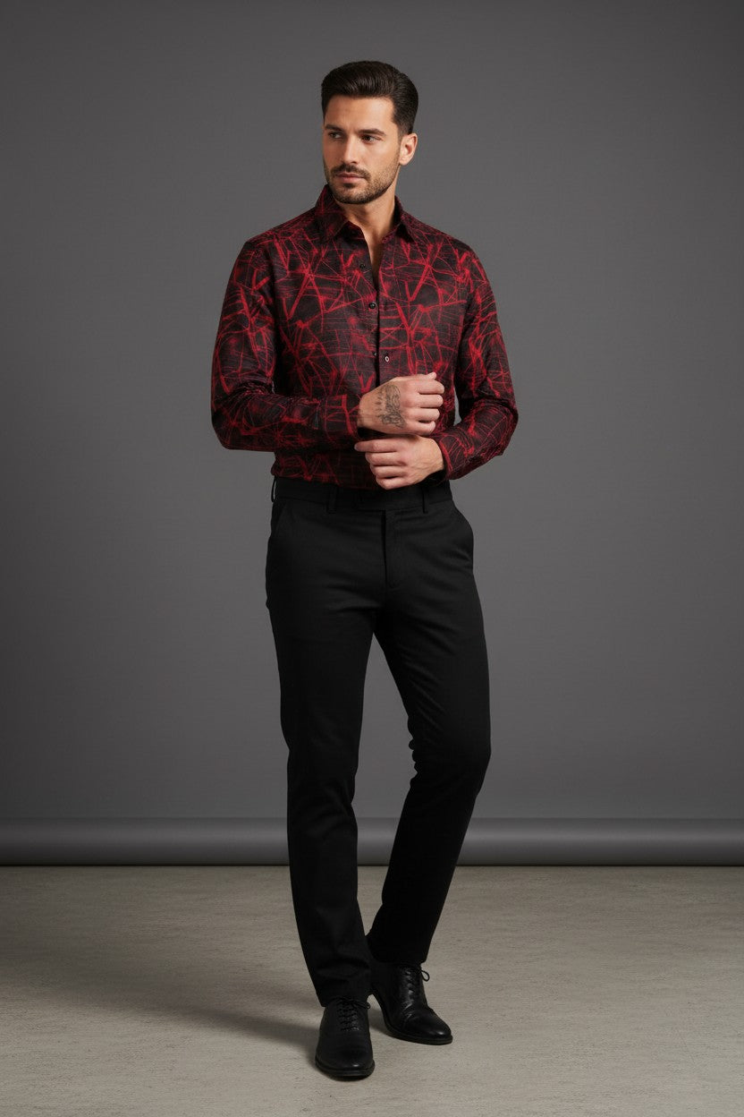 Crimson Pulse Statement Shirt