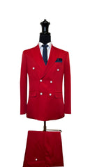 Men's Double Breasted Classic Solid Slim Fit Suit SUITS 2 Piece Suits Vercini