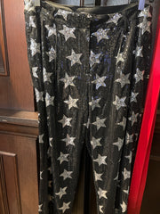 SHIMMERING BLACK SILVER PANTS