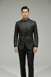 Vercini Black Sparkling Floral Tuxedo
