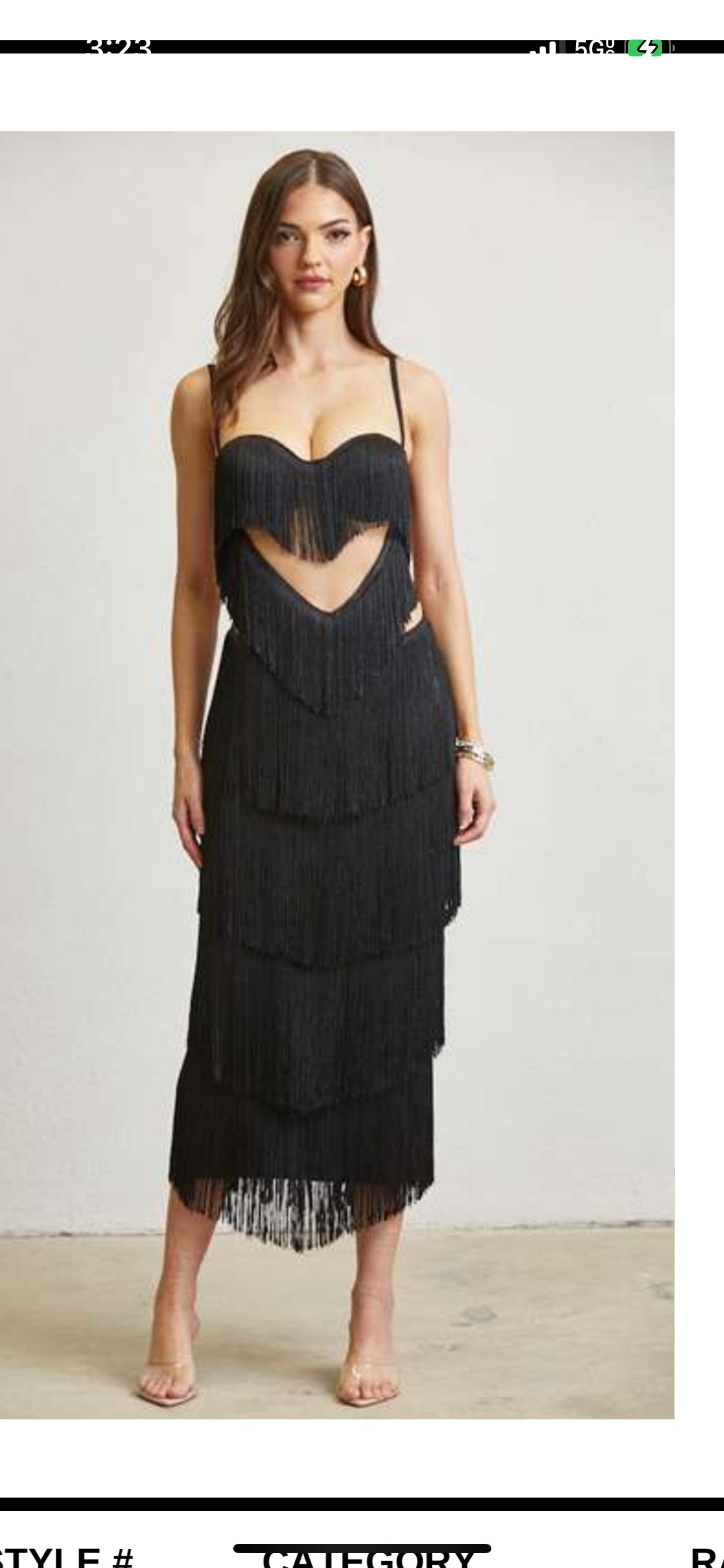 BLACK FRINGE DRESS