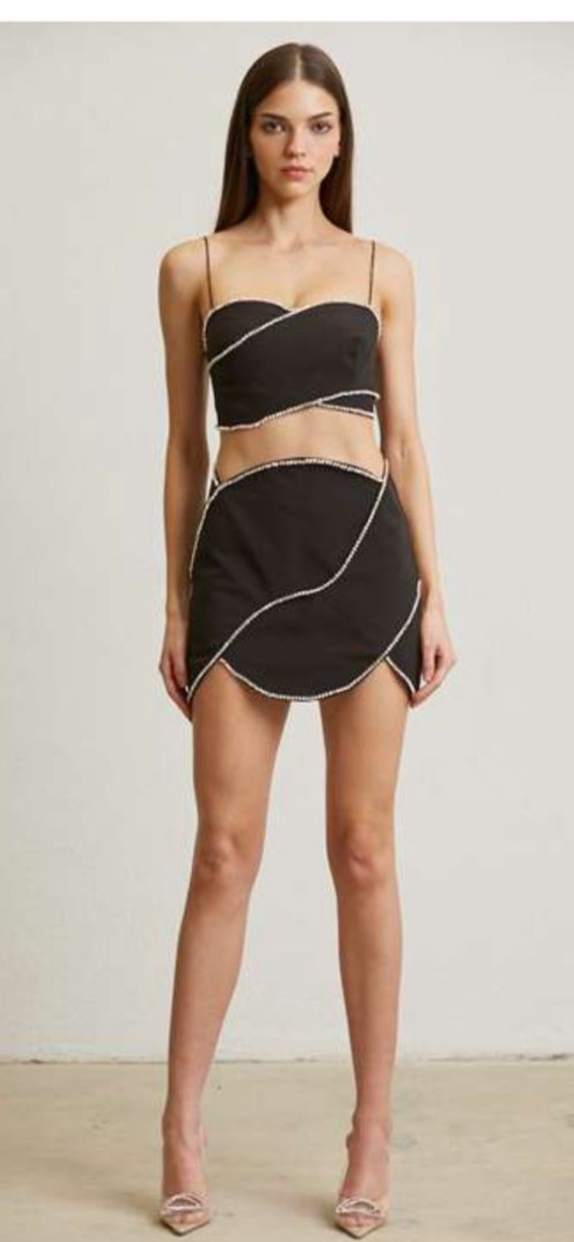 TWO PIECE SET RHINESTONES