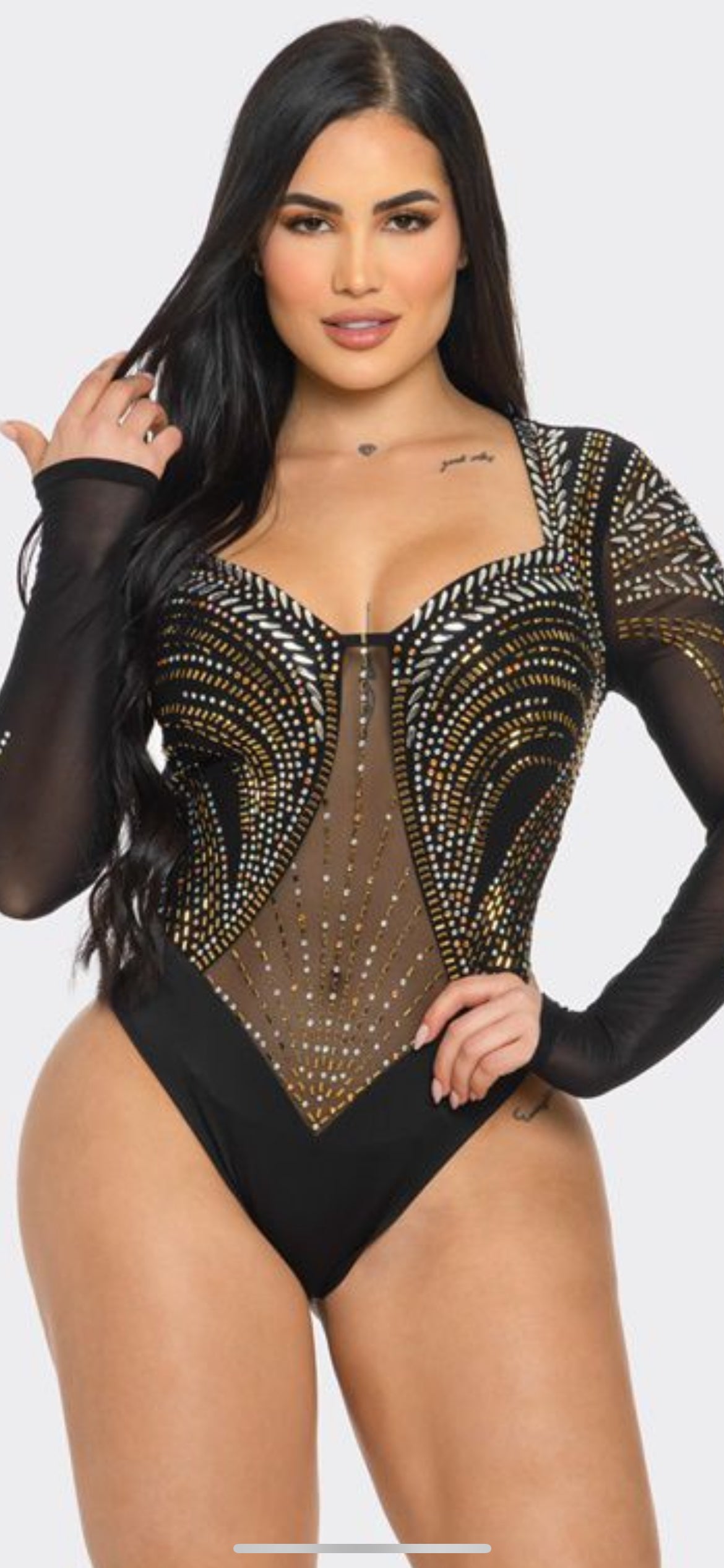 STRETCH RHINESTONE BODYSUIT