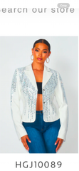 SO BOSSY SPARKLY RHINSTONE FITTED BLAZER