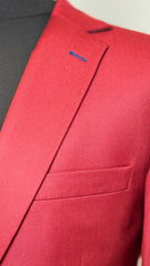 Men's Vibrant Red Blazer by Vercini