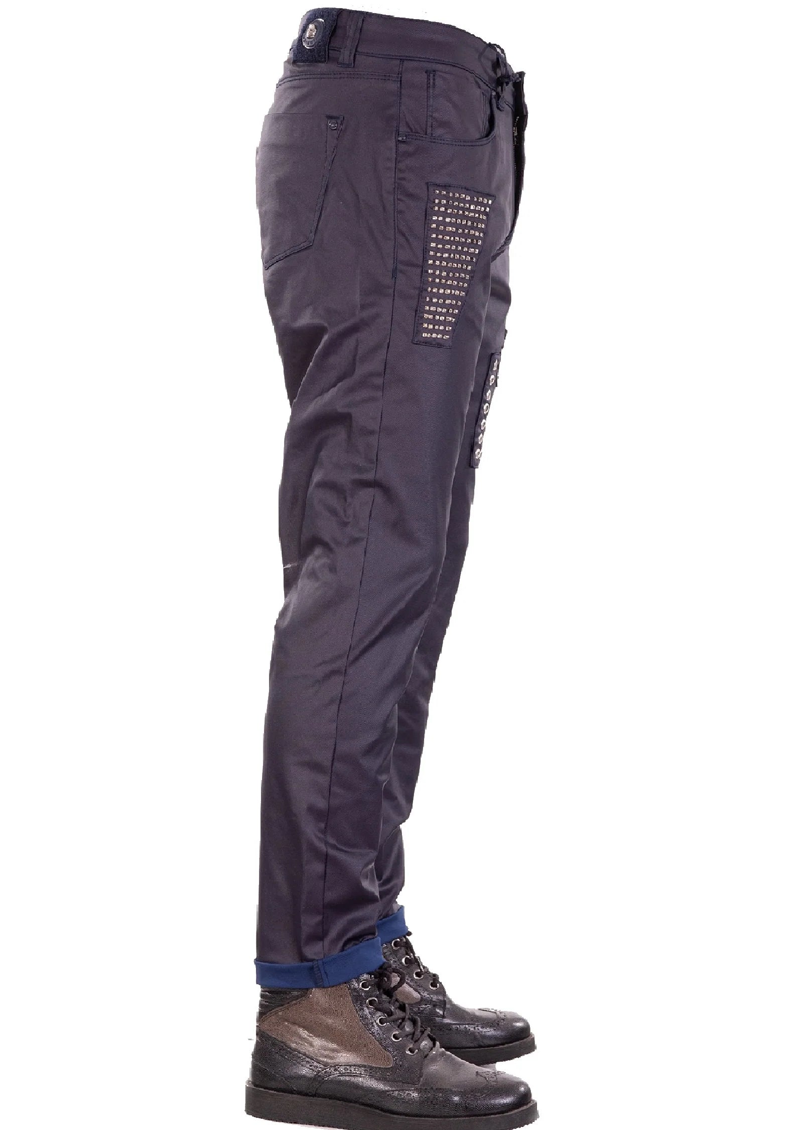 Vercini Luxe Coated Skinny Jeans Navy Blue | Premium Men's Denim
