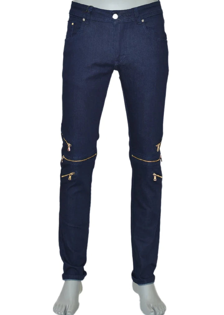 Jeans Gold Zipper Biker JEANS Mondo Collection Vercini