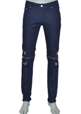 Jeans Gold Zipper Biker JEANS Mondo Collection Vercini