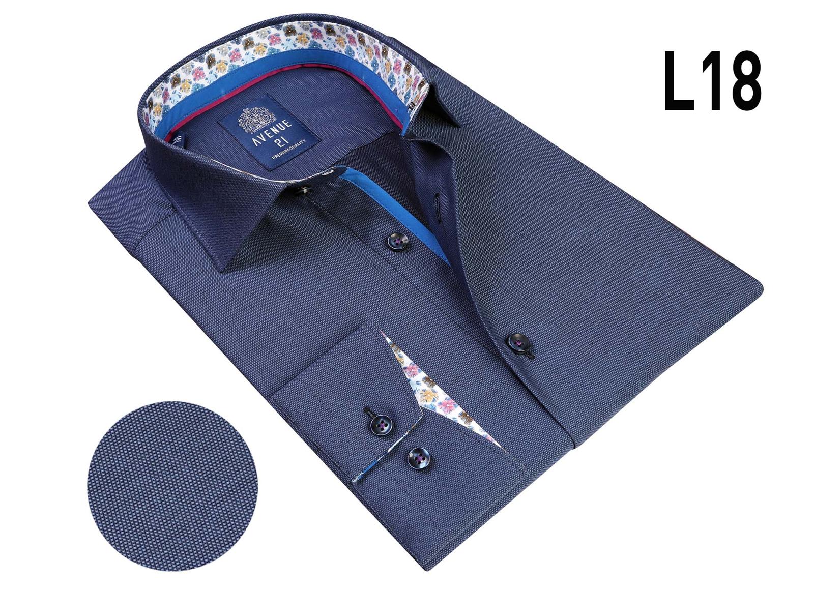 NAVY BLUE MEN'S DRESS SHIRT 100% COTTON