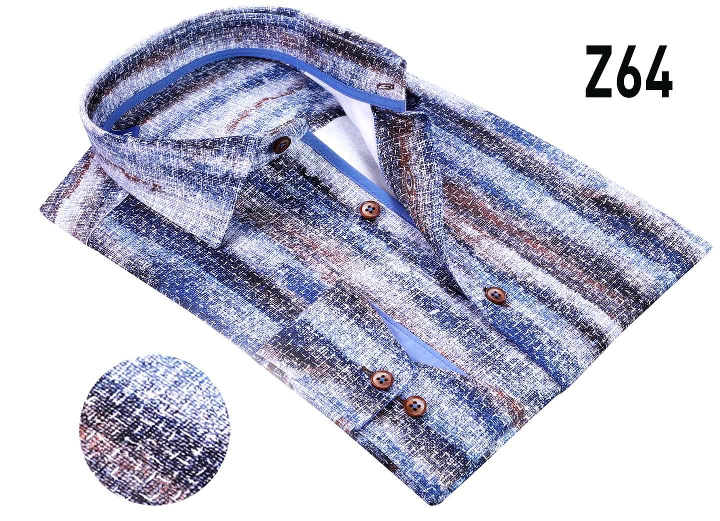 VECS-Z64 Blue Horizon Textured Stripe Shirt