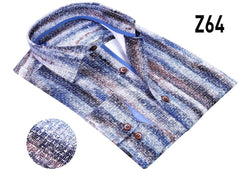 VECS-Z64 Blue Horizon Textured Stripe Shirt