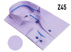 VECS-Z45 Lilac Geo Contrast Trim Shirt