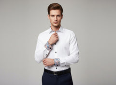 VECS-Z01 Classic White Contrast Trim Shirt