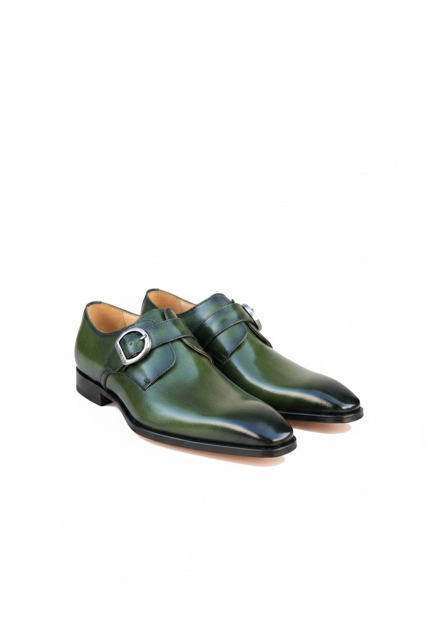 STYLISH GREEN LEATHER DRESS SHOE